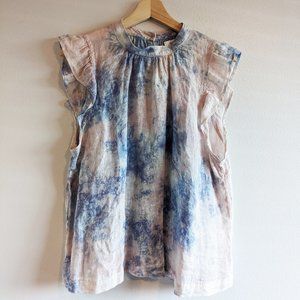 Anthropologie Tie Dye Linen Top / Size L